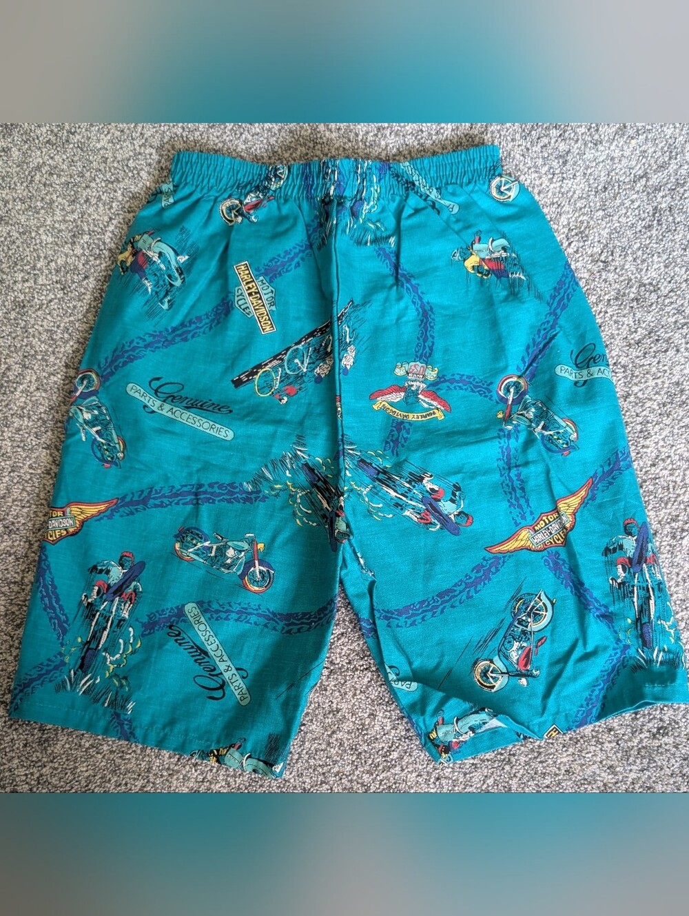 Vintage 90s Harley Davidson Youth Size 12 AOP Shorts Single Stitch Made USA NWOT